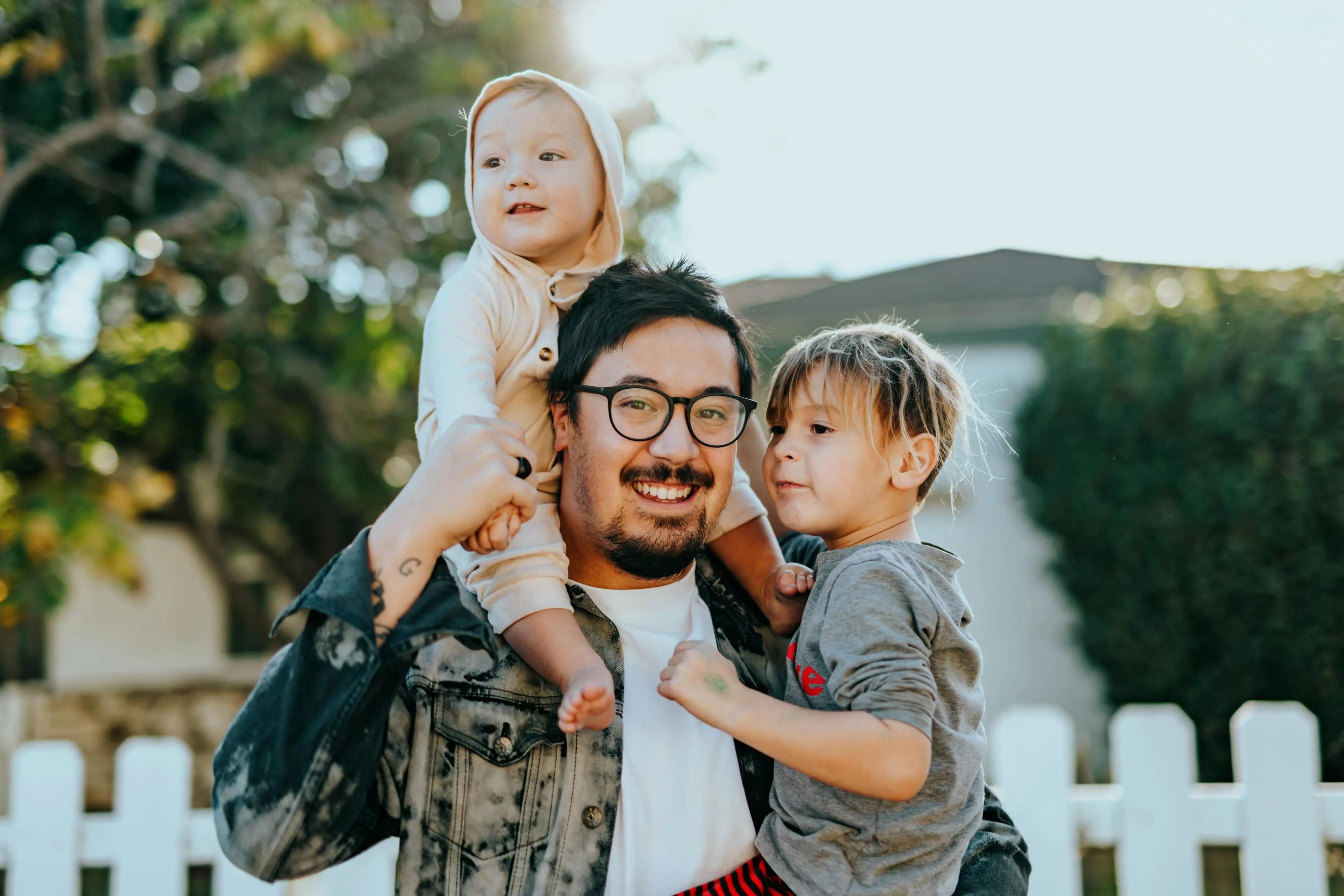 father with kids